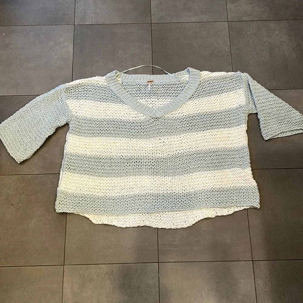Free People Loose Fitting Crocheted Sweater